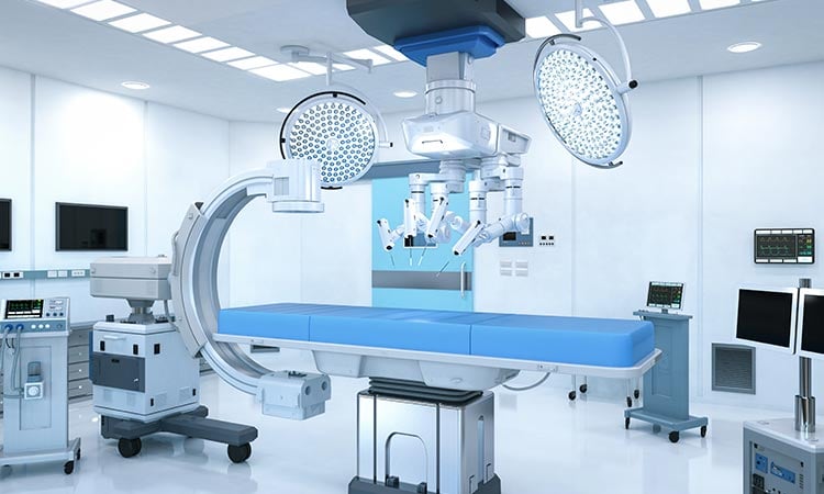 alt= a panorama shot of an operating room in a hospital