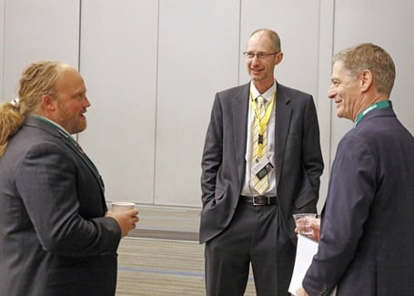 Photo: Forrest Banks, Matt Vaughn and Lou Von Thaer conversing at the battelle conference on innovations in climate resilience