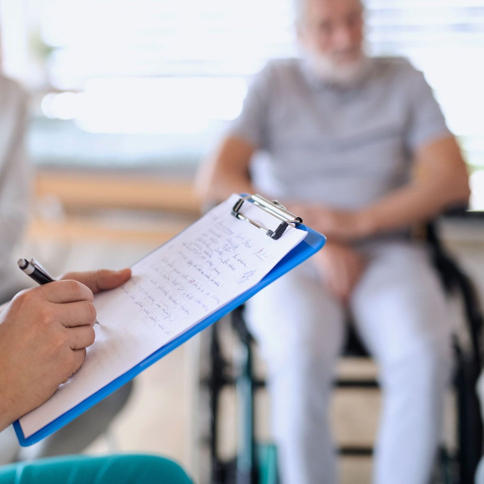 Image: User researcher conducting research at a hospital